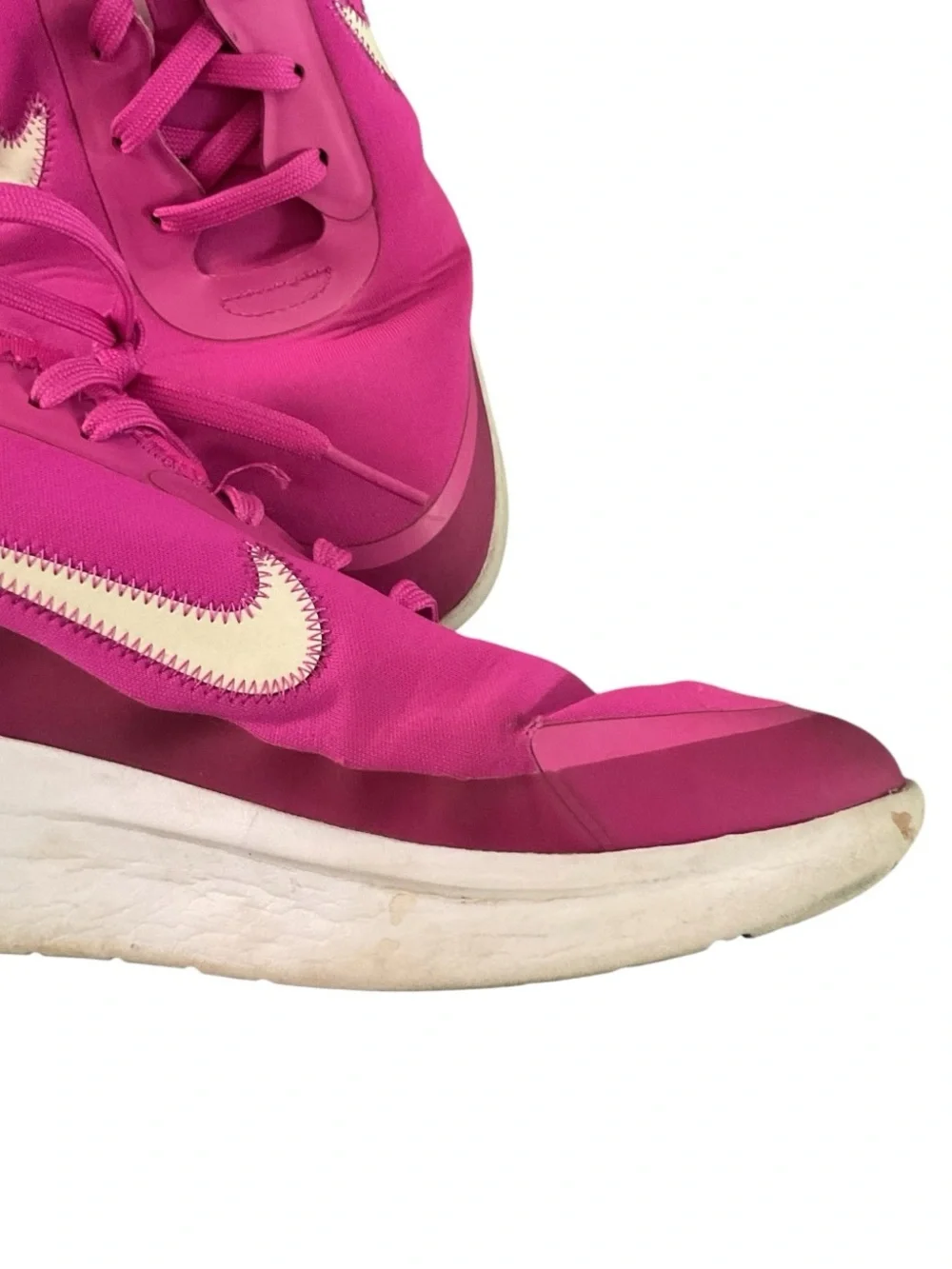 Nike “Amixa” Fire Pink Athletic Sneakers w/White Swoosh